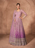 Shaded Purple Designer Heavy Embroidered Pure Georgette Wedding Anarkali Gown-Saira's Boutique