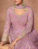 Shaded Purple Designer Heavy Embroidered Pure Georgette Wedding Anarkali Gown-Saira's Boutique