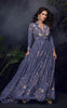 Slate Blue Designer Embroidered Chinon Silk Party Wear Anarkali Suit-Saira's Boutique