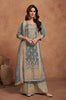 Slate Blue Designer Embroidered Fancy Silk Party Wear Suit-Saira's Boutique