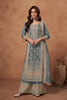 Slate Blue Designer Embroidered Fancy Silk Party Wear Suit-Saira's Boutique