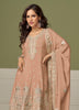 Taupe Designer Embroidered Party Wear Kurti Style Palazzo Suit-Saira's Boutique