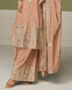 Taupe Designer Embroidered Party Wear Kurti Style Palazzo Suit-Saira's Boutique