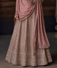 Taupe Pink Designer Heavy Embroidered Pure Georgette Wedding Anarkali Gown-Saira's Boutique
