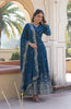 Teal Blue Designer Embroidered Faux Georgette Wedding Anarkali Suit-Saira's Boutique