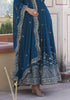 Teal Blue Designer Embroidered Faux Georgette Wedding Anarkali Suit-Saira's Boutique