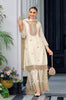 White Designer Embroidered Chinon Silk Party Wear Palazzo Suit-Saira's Boutique