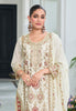 White Designer Embroidered Chinon Silk Wedding Palazzo Suit-Saira's Boutique