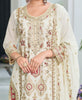 White Designer Embroidered Chinon Silk Wedding Palazzo Suit-Saira's Boutique