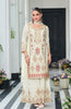 White Designer Embroidered Chinon Silk Wedding Palazzo Suit-Saira's Boutique