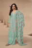 Winter Green Designer Embroidered Chinon Silk Party Wear Palazzo Suit-Saira's Boutique