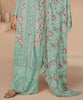 Winter Green Designer Embroidered Chinon Silk Party Wear Palazzo Suit-Saira's Boutique