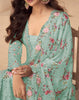 Winter Green Designer Embroidered Chinon Silk Party Wear Palazzo Suit-Saira's Boutique