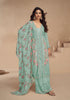 Winter Green Designer Embroidered Chinon Silk Party Wear Palazzo Suit-Saira's Boutique