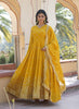 Yellow Designer Embroidered Faux Georgette Wedding Anarkali Suit-Saira's Boutique