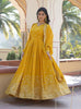 Yellow Designer Embroidered Faux Georgette Wedding Anarkali Suit-Saira's Boutique