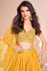 Yellow Designer Embroidered Jacquard Silk Wedding Lehenga-Saira's Boutique