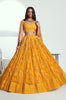 Yellow Designer Embroidered Net Wedding Lehenga-Saira's Boutique