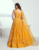 Yellow Designer Embroidered Net Wedding Lehenga-Saira's Boutique