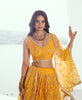 Yellow Designer Embroidered Net Wedding Lehenga-Saira's Boutique