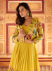 Yellow Designer Embroidered Party Wear Jacket Style Chinon Lehenga-Saira's Boutique