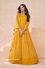 Yellow Designer Embroidered Pure Georgette Party Wear Gown-Saira's Boutique