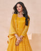 Yellow Designer Embroidered Pure Georgette Party Wear Gown-Saira's Boutique