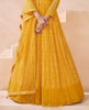 Yellow Designer Embroidered Pure Georgette Party Wear Gown-Saira's Boutique