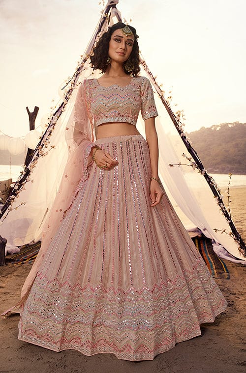 16 Brides Who Opted For Designer Salmon Pink-Coloured Lehengas For Their  Wedding Day