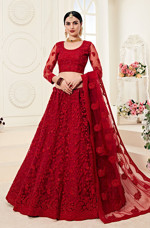 RED COLORED PARTYWEAR DESIGNER EMBROIDERED MALAY SATIN NEW SILK MATERI –  𝐋𝐎𝐎𝐊𝐒 𝐀𝐍𝐃 𝐋𝐈𝐊𝐄𝐒