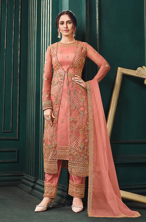 Butterfly Net Salwar Kameez In Peach Color  Ethnic dress, Indian ethnic  wear, Fashion